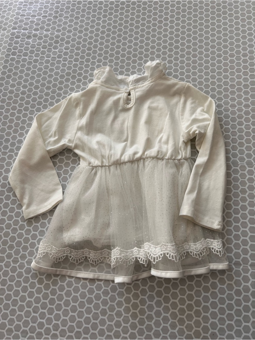 Navy Denim 3-Piece Outfit with White Floral Lace. Size 3T - Picture 5 of 11
